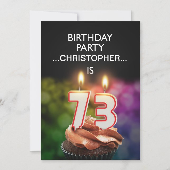 Add a name, 73rd Birthday party Invitation (Front)