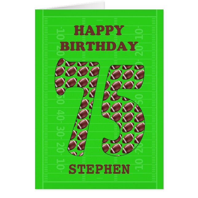 Add A Name 75th Birthday Footballs  (Front)