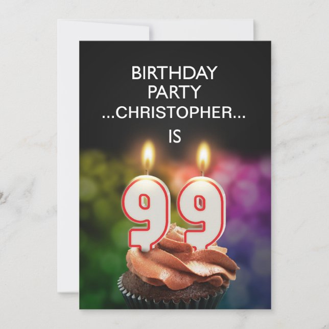 Add a name, 99th Birthday party Invitation (Front)