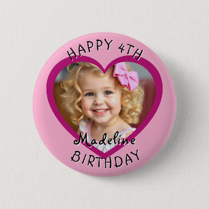 Add a Name and Age to this Happy Birthday  2 Inch Round Button