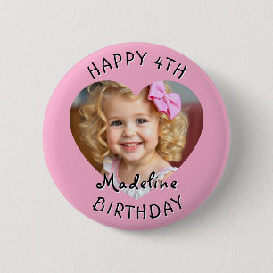 Add a Name and Age to this Happy Birthday 2 Inch Round Button