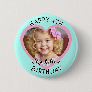 Add a Name and Age to this Happy Birthday  2 Inch Round Button