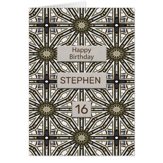 Add a Name Birthday Abstract Mandala Design (Front)