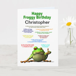 Add a Name, Birthday, Frog Jokes Card
