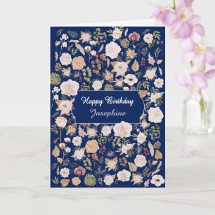 Add A Name Birthday Scattered Flowers Card