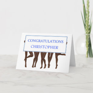 Add a Name. Congratulations Card with Bare Legs