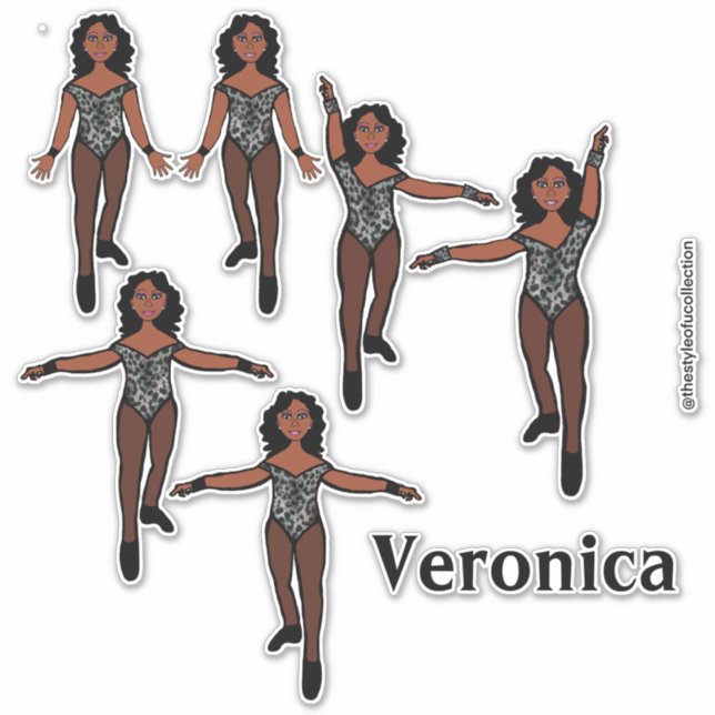 Add a Name Dancer Sticker Black Animal  A (Front)