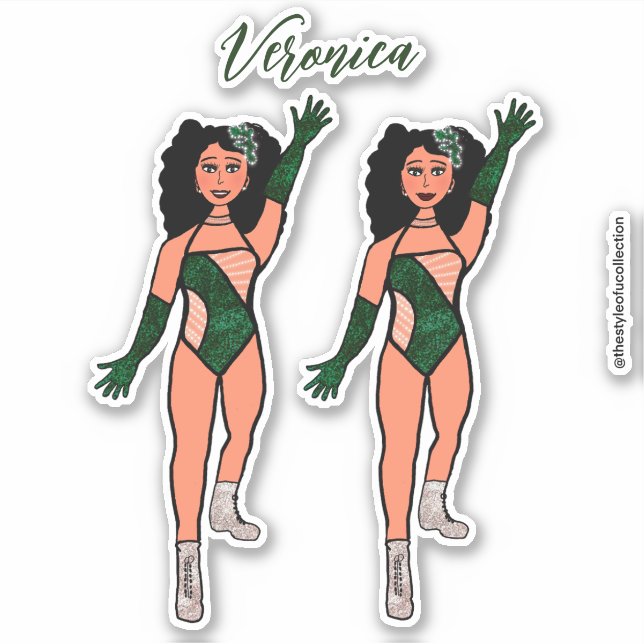 Add a Name Dancer Sticker Forest & Diamonds B (Front)