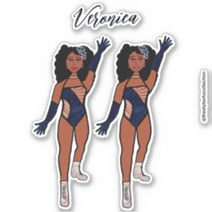 Add a Name Dancer Sticker Indigo & Diamonds A