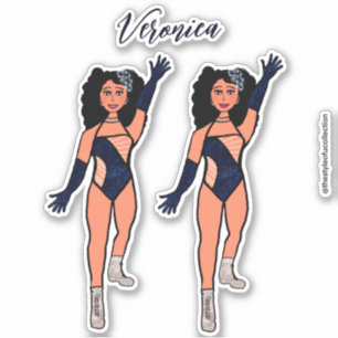 Add a Name Dancer Sticker Indigo & Diamonds B