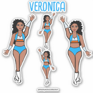 Add a Name Dancer Stickers Light Blue / Orange #1