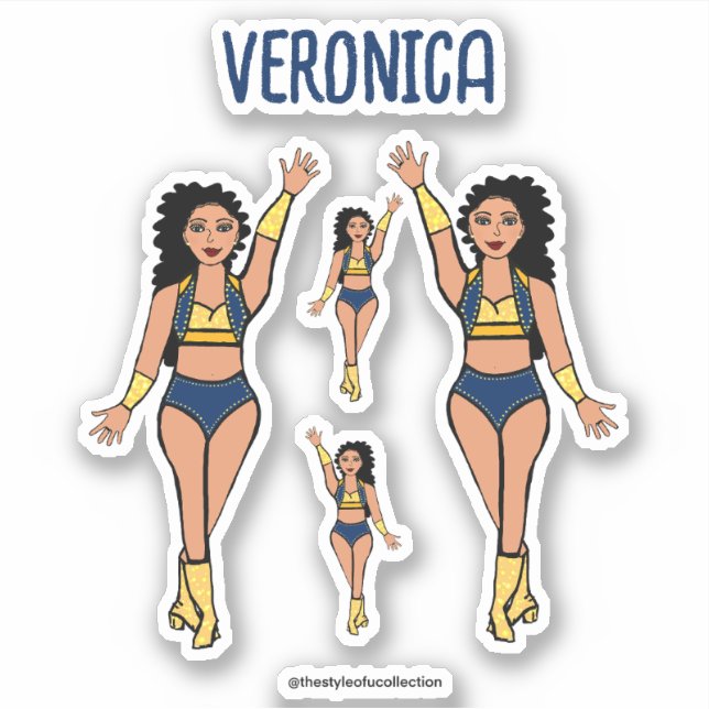Add a Name Dancer Stickers Navy / Gold (Front)