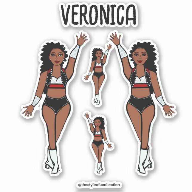 Add a Name Dancer Stickers Red / Black / White (Front)