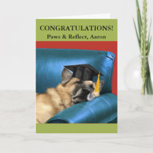 Add a Name Graduation German Shepherd Resting