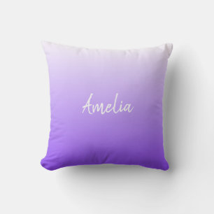 Add a name Ombre gradient bright purple Throw Pillow