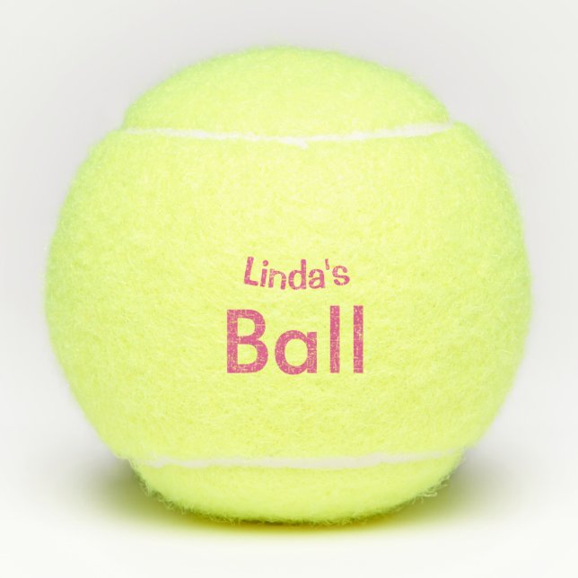 Add a Name Personalized PINK Tennis Balls (Front)
