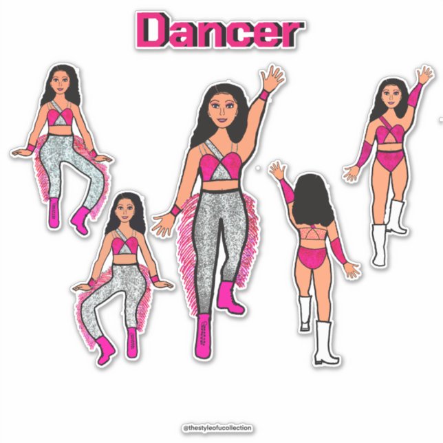 Add a Name Pink Silver Dancer  #2 (Front)