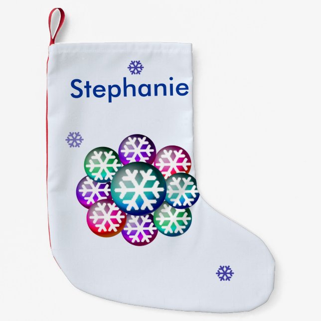 Add a Name Snowflake Christmas Stocking (Front)