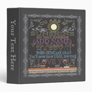 Add a Name Sunshine Vintage Chalkboard Binder