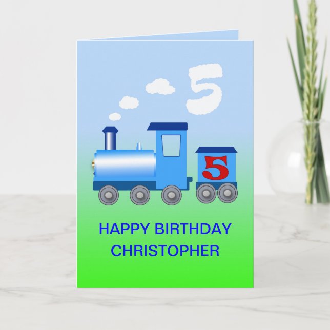 Add a name to a 5th birthday card (Front)