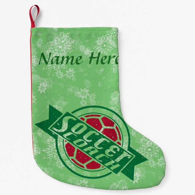 Add A Name To Soccer Coach Christmas Stocking (Front)
