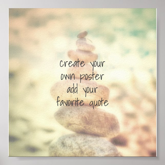 add  a own quote nature zen photo art poster (Front)