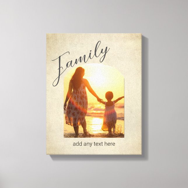 add a photo and text for a family portrait  canvas (Front)