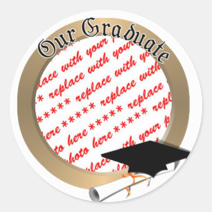 Add a Photo Graduation Classic Round Sticker