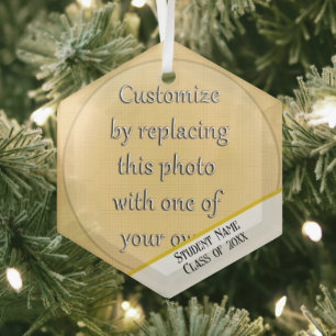 Add a Photo Graduation Glass Ornament