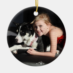 Add a Photo to this Custom Christmas Ceramic Ornament