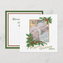 Add-A-Photo Vintage Happy Christmas Holiday Card