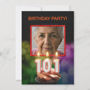 Add a picture, 101st Birthday party Invitation