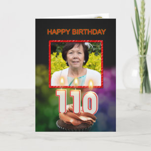 Add a picture, 110th Birthday card with Candles