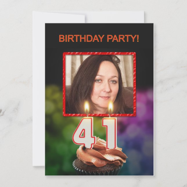 Add a picture, 41st Birthday party Invitation (Front)