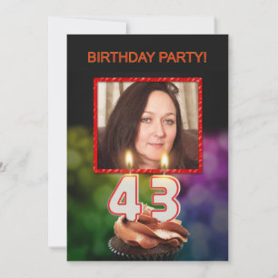 Add a picture, 43rd Birthday party Invitation