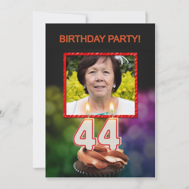 Add a picture, 44th Birthday party Invitation (Front)