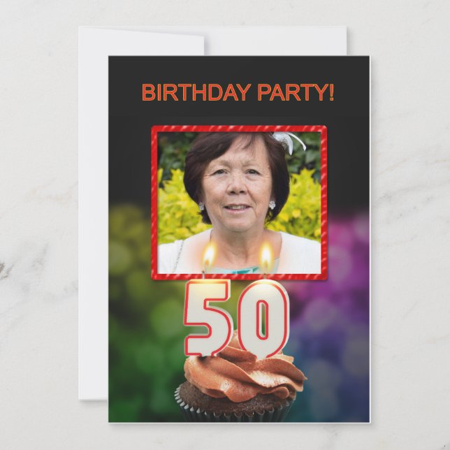 Add a picture, 50th Birthday party Invitation (Front)