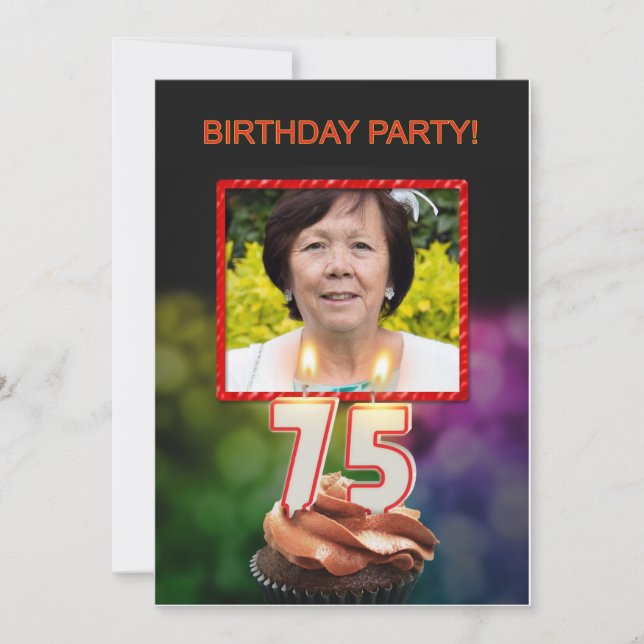 Add a picture, 75th Birthday party Invitation (Front)
