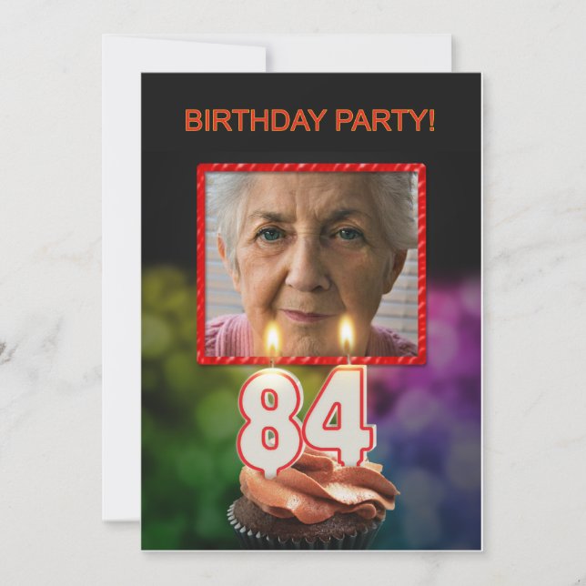 Add a picture, 84th Birthday party Invitation (Front)