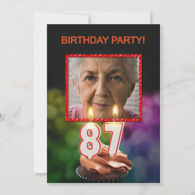 Add a picture, 87th Birthday party Invitation (Front)