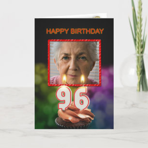 Add a picture, 96th Birthday card with Candles