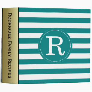 Add a Pop of Colour with Teal Green White Striped Binder