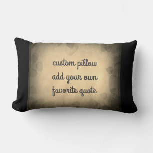 add a quote pillow sepia and grey leaf design