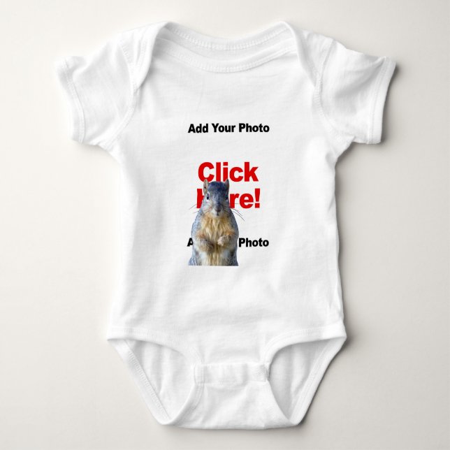 Add A Squirrel Custom Photo Baby Bodysuit (Front)
