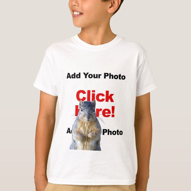 Add A Squirrel Custom Photo Kid's Sweatshirt T-Shirt (Front)