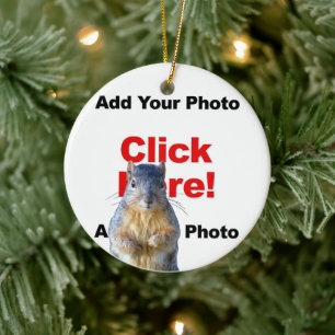 Add A Squirrel Custom Photobomb Add Photo Ceramic  Ornament