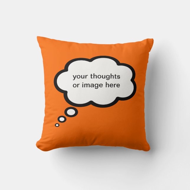 add a text - customizable thoughts throw pillow (Front)