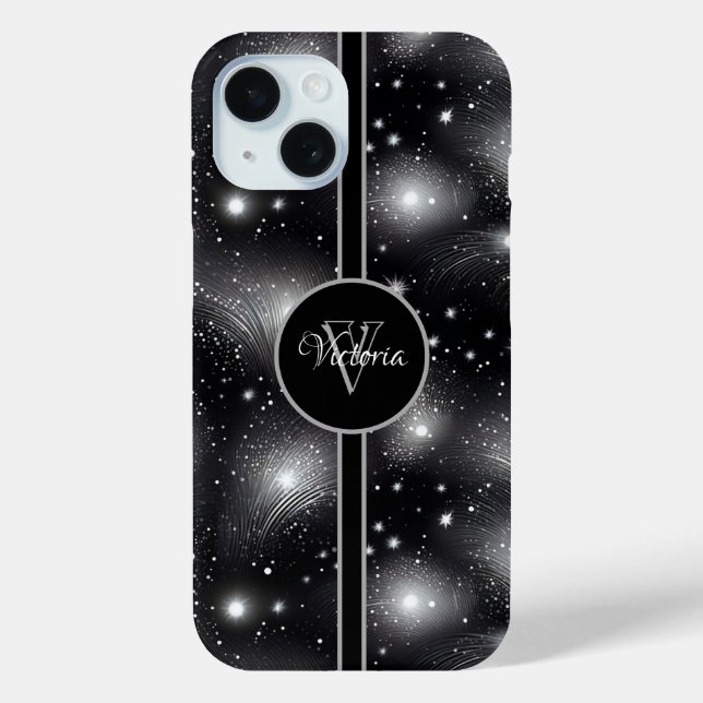 Add a Touch of Glamour with a Personalized Silver  Case-Mate iPhone Case (Back)