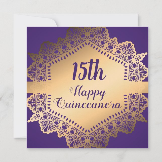 Add Age | Happy Quinceanera Invitation (Front)