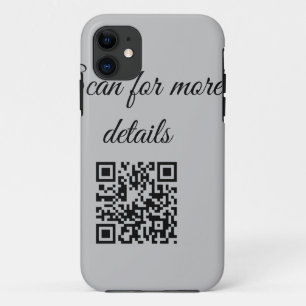 add and scan q r code here add text name here iPhone 11 case
